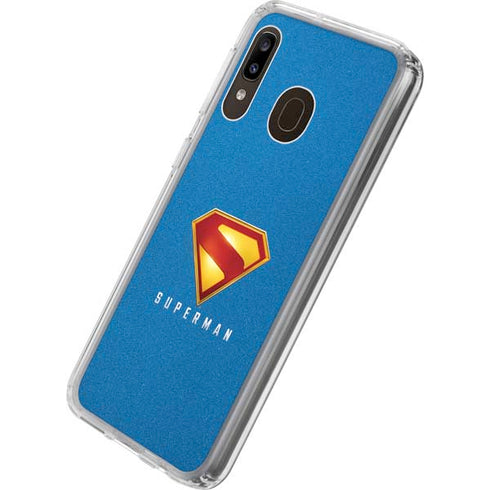 Superman 2025 Classic Superman Shield Emblem Galaxy A20 Clear Case